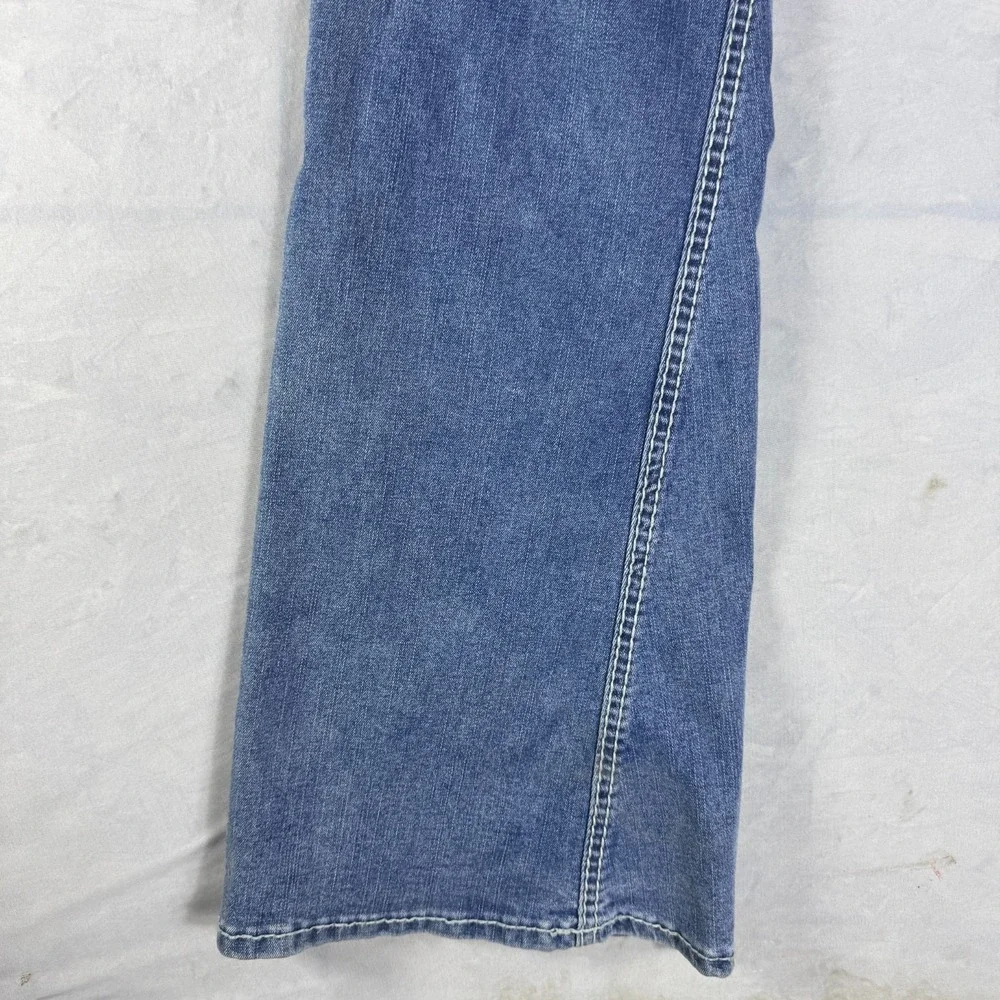 NWT True Religion Joey Womens Flare Jeans Blue Denim Mid Rise Flap Pockets 29‎
